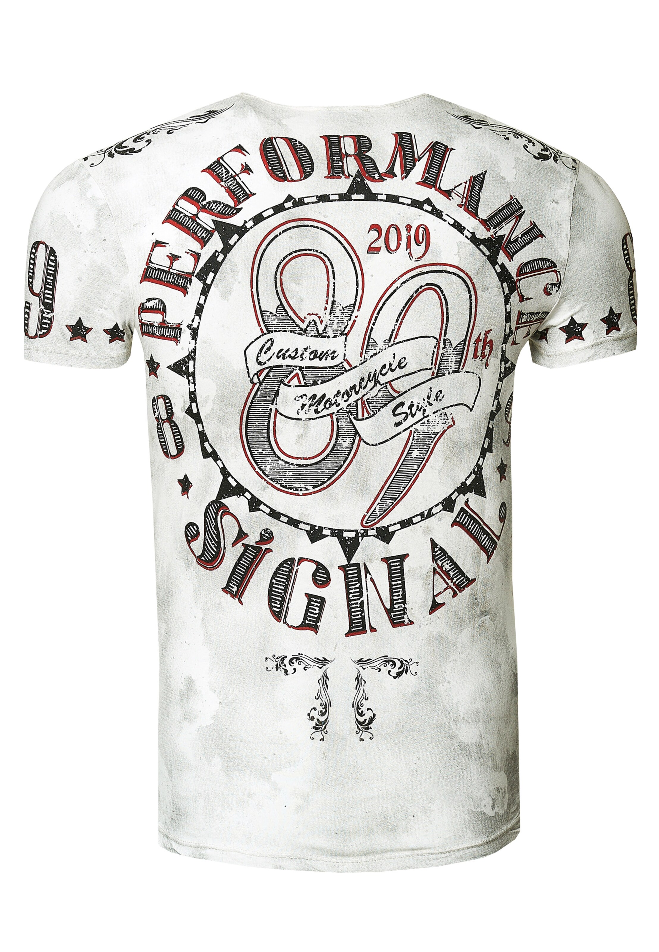 Rusty Neal T-Shirt Totenkopf in Weiß