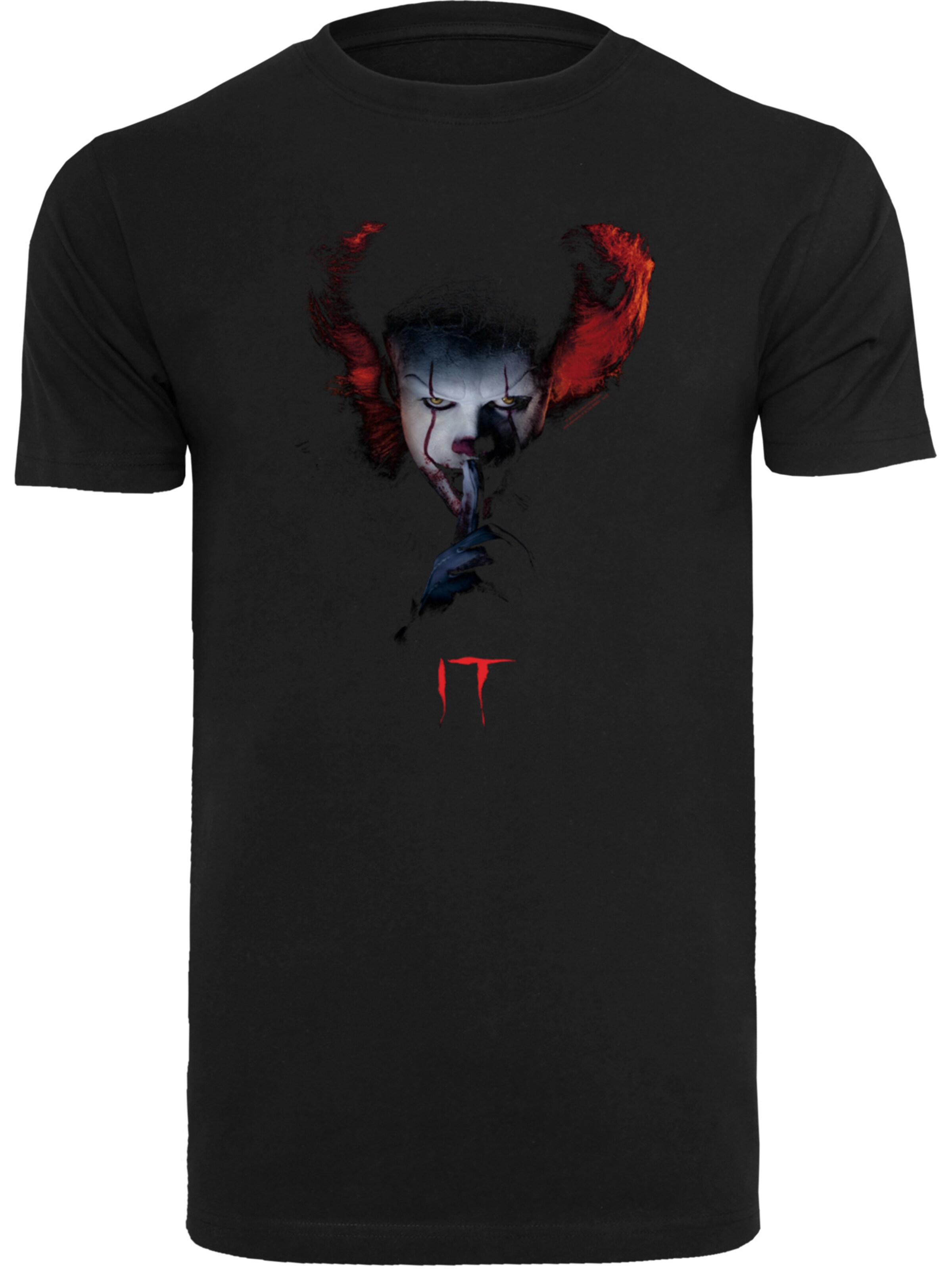 F4NT4STIC Shirt 'IT Pennywise Quiet' in Black: front