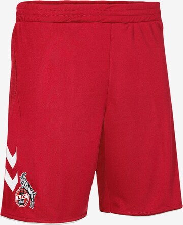 Hummel Regular Workout Pants in Red: front