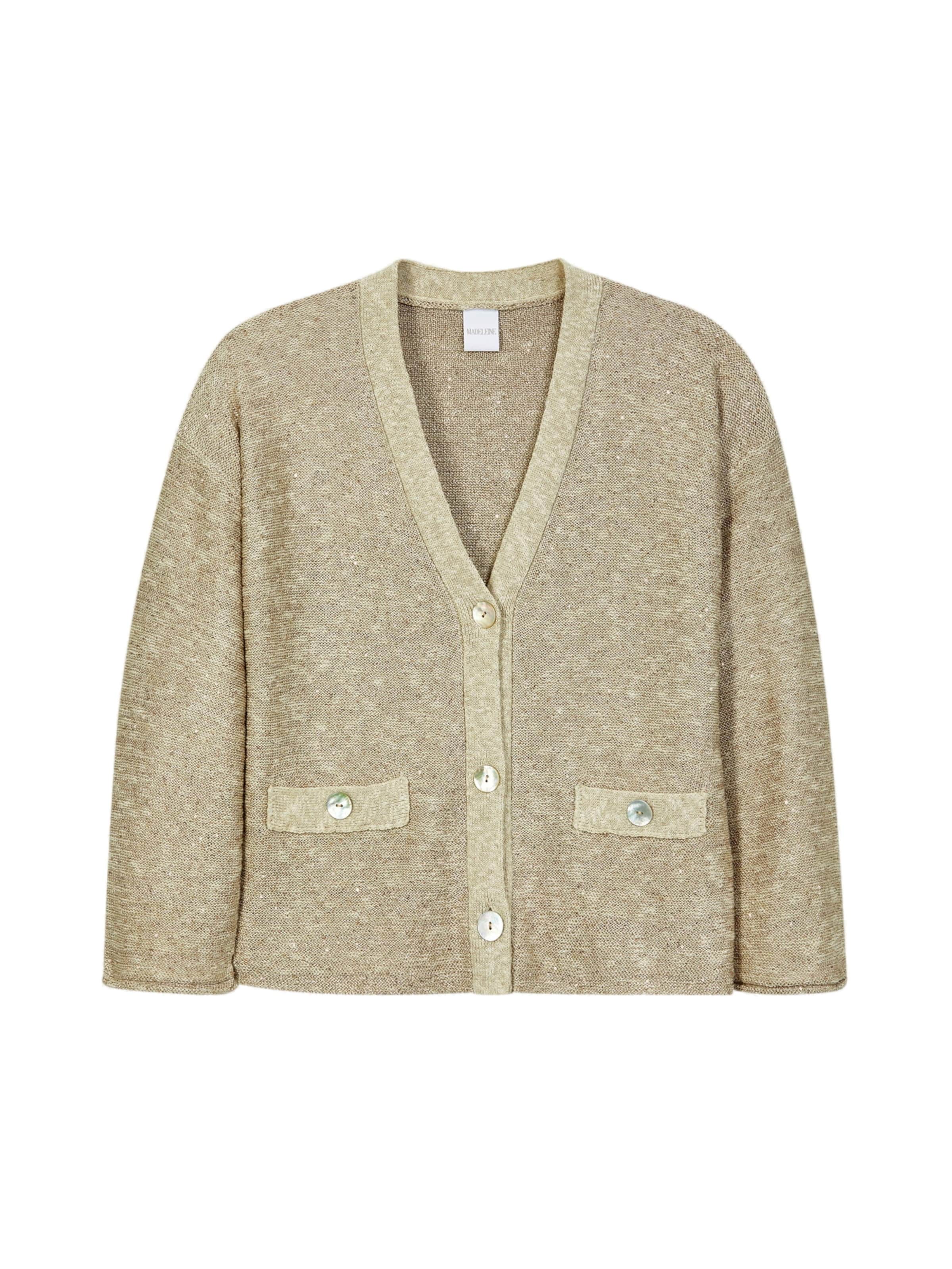 Cardigan MADELEINE en beige : devant