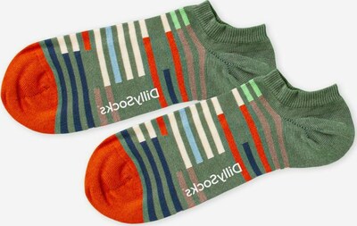 DillySocks Socken 'Skyline' in grün / rot / weiß, Produktansicht