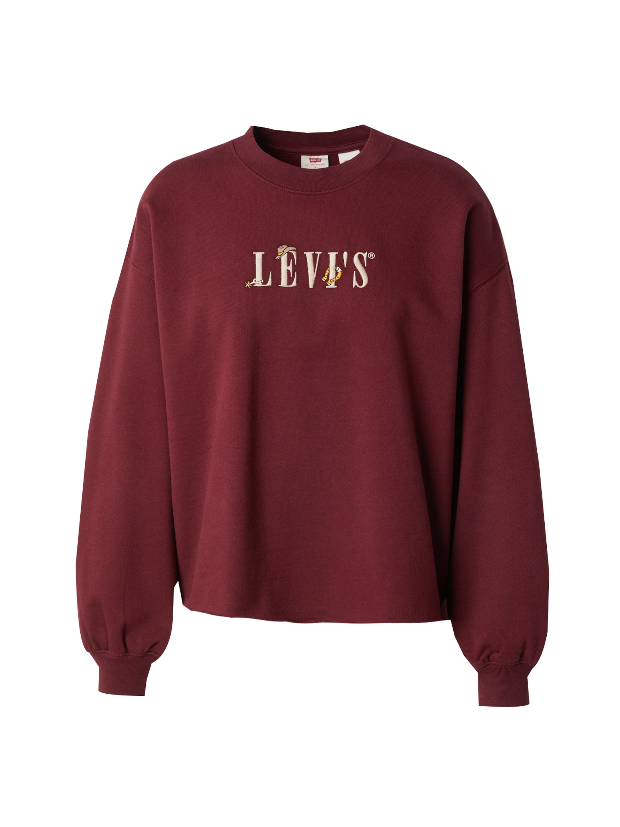 Bluză de molton 'Graphic Leo Crewneck Sweatshirt' LEVI'S ® pe bej / portocaliu / roșu bordeaux, Vizualizare produs