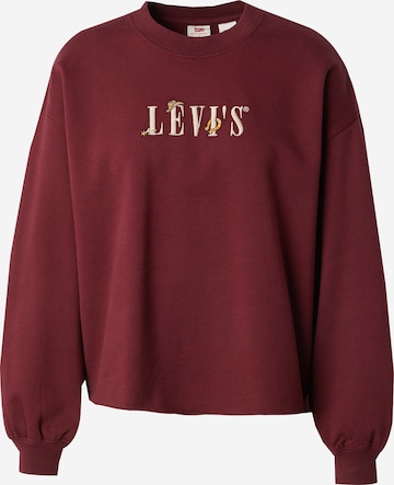 sarkans LEVI'S ® Sportisks džemperis 'Graphic Leo Crewneck Sweatshirt': no priekšpuses