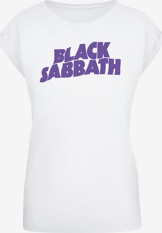 F4NT4STIC Shirt 'Black Sabbath Heavy Metal Band Wavy Logo Black' in Weiß |  ABOUT YOU