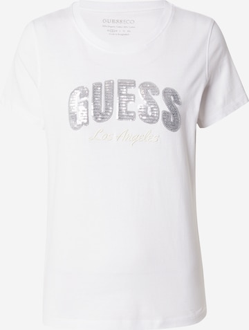 Tricou de la GUESS pe alb: față