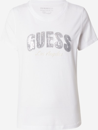 GUESS T-shirt i pastellgul / silver / vit, Produktvy