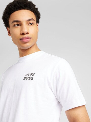 T-Shirt 'Records' BOSS en blanc