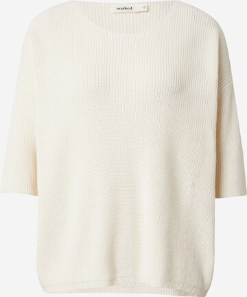 SOAKED IN LUXURY Sweater 'Tuesday' in White: front