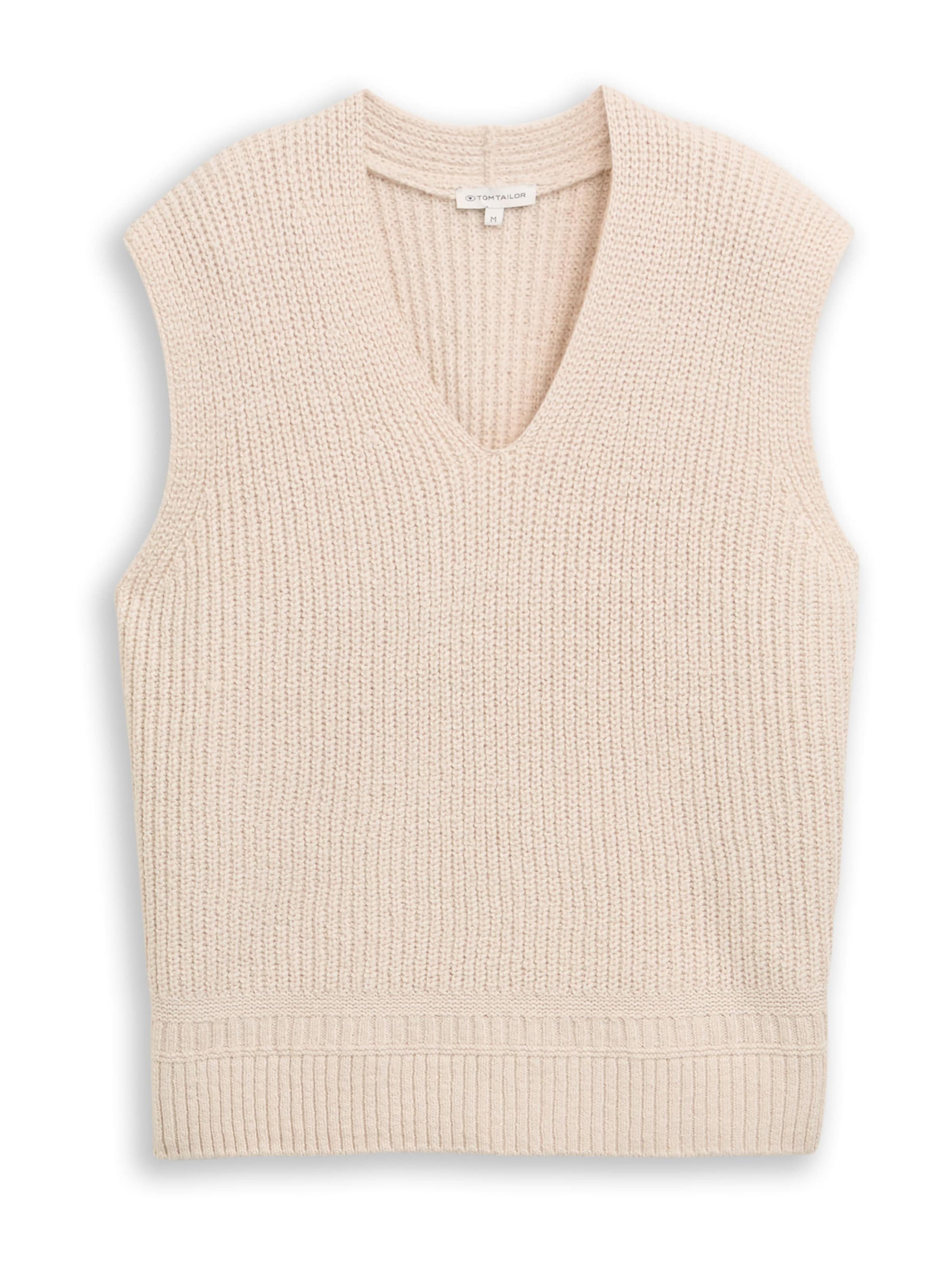 TOM TAILOR Vest in Beige: front