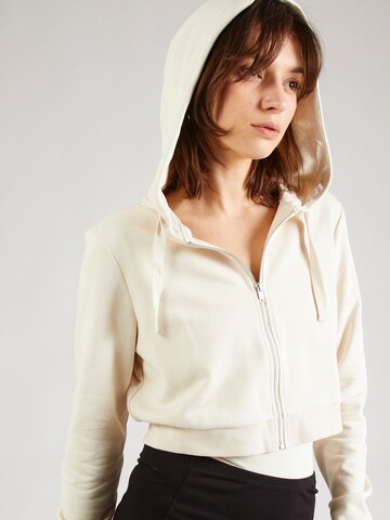 Monki Zip-Up Hoodie in White