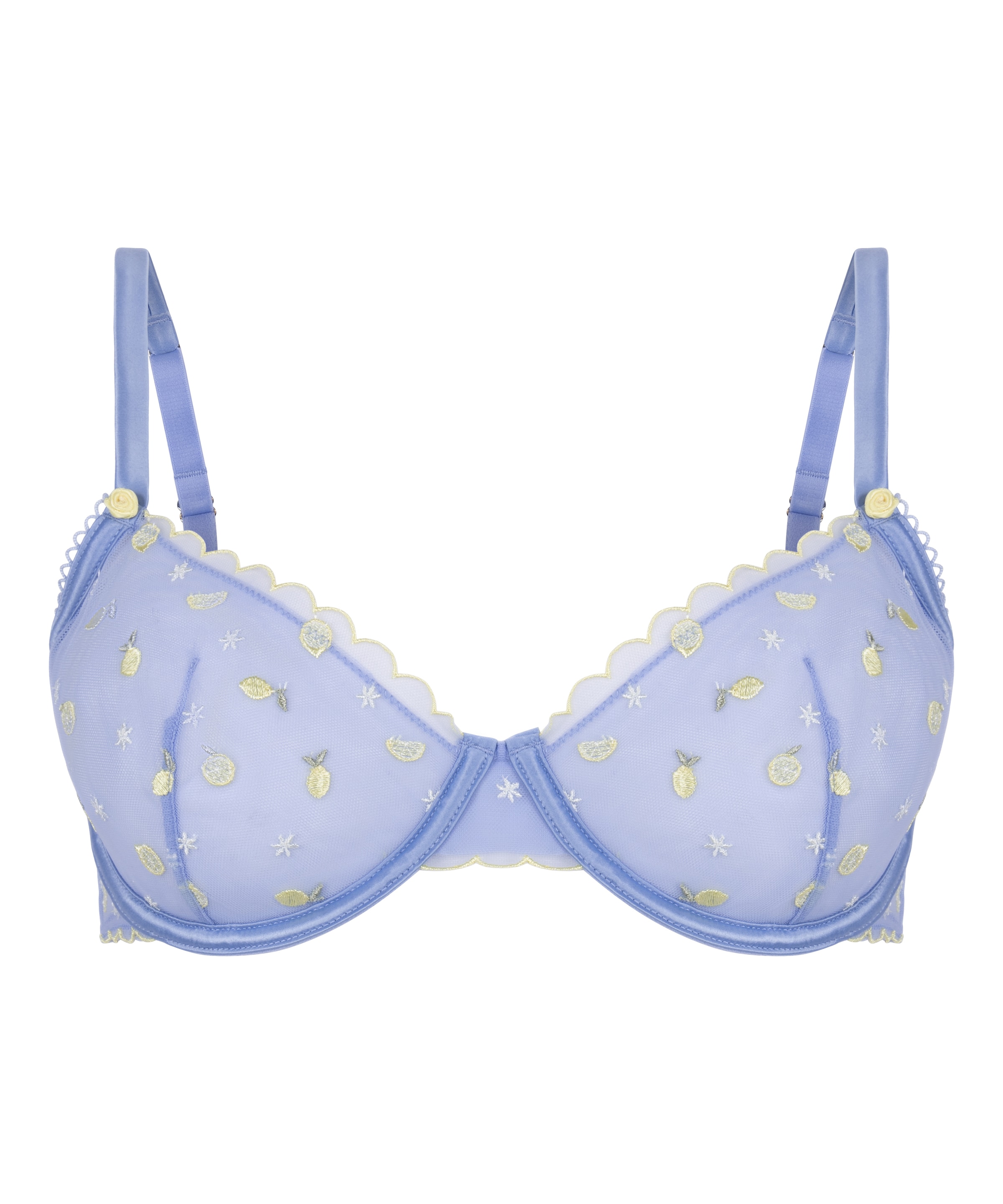 Hunkemöller BH 'Harriet' in 70/B in hellblau / limone / oliv, Produktansicht
