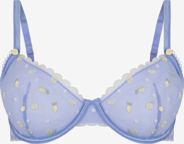 Hunkemöller T-Shirt Rintaliivi 'Harriet' värissä sininen: etupuoli