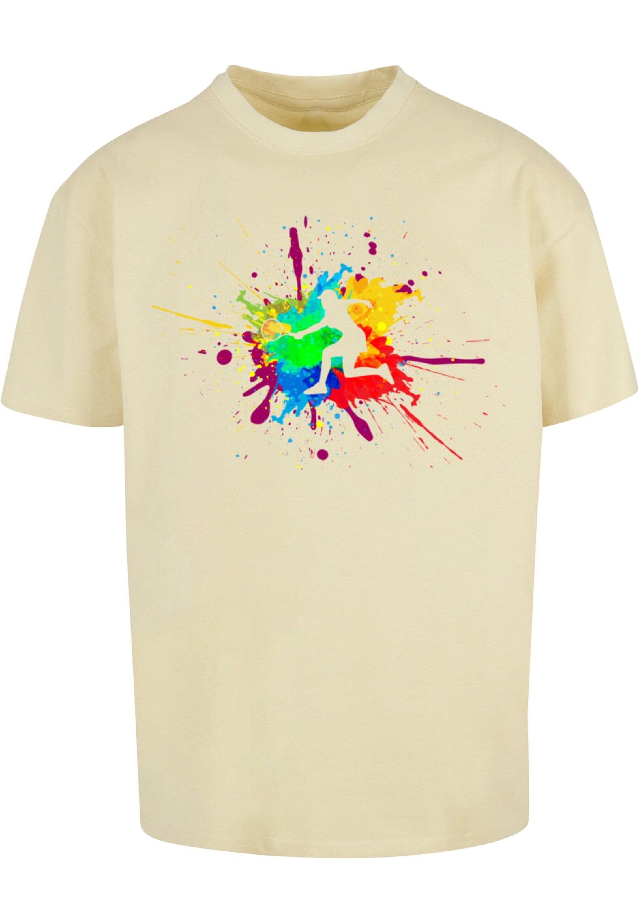 Merchcode Shirt 'Color Splash Player' in Gelb: Vorderseite