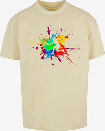 Merchcode Shirt 'Color Splash Player' in Geel: voorkant