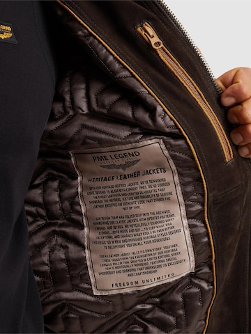 PME Legend - Chaqueta de entretiempo 'Greenville Fur leather jacket' en marrón