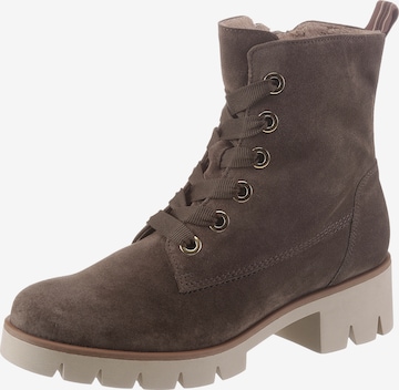 GABOR Lace-Up Ankle Boots in Brown: front