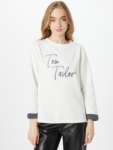 TOM TAILOR Sweatshirt in White: front