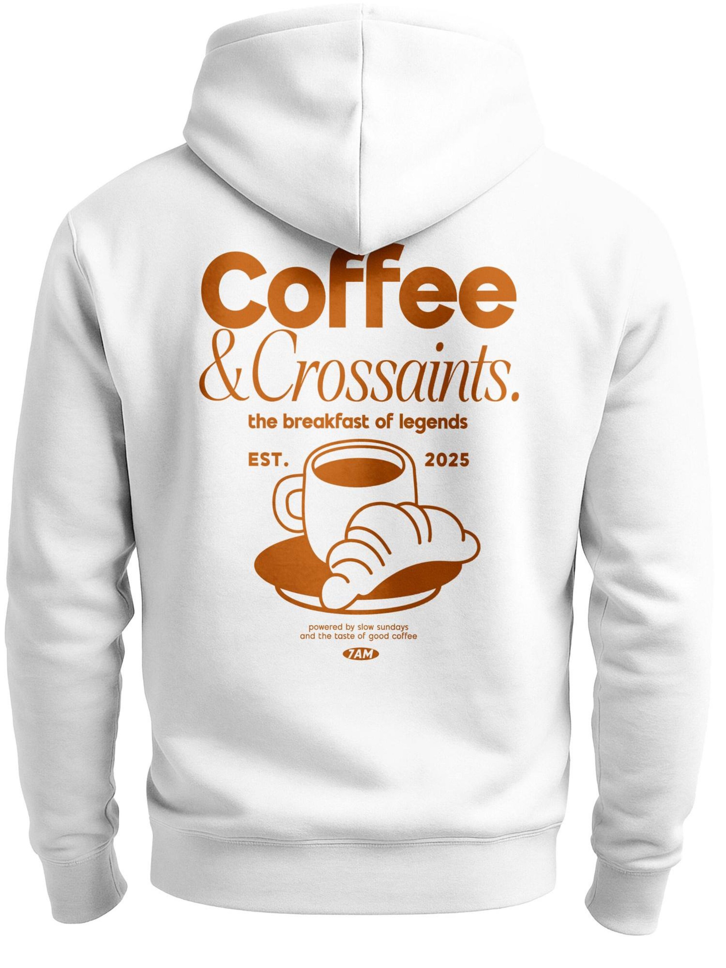 Neverless Sweatshirt 'Coffee & Crossaints' in Orange