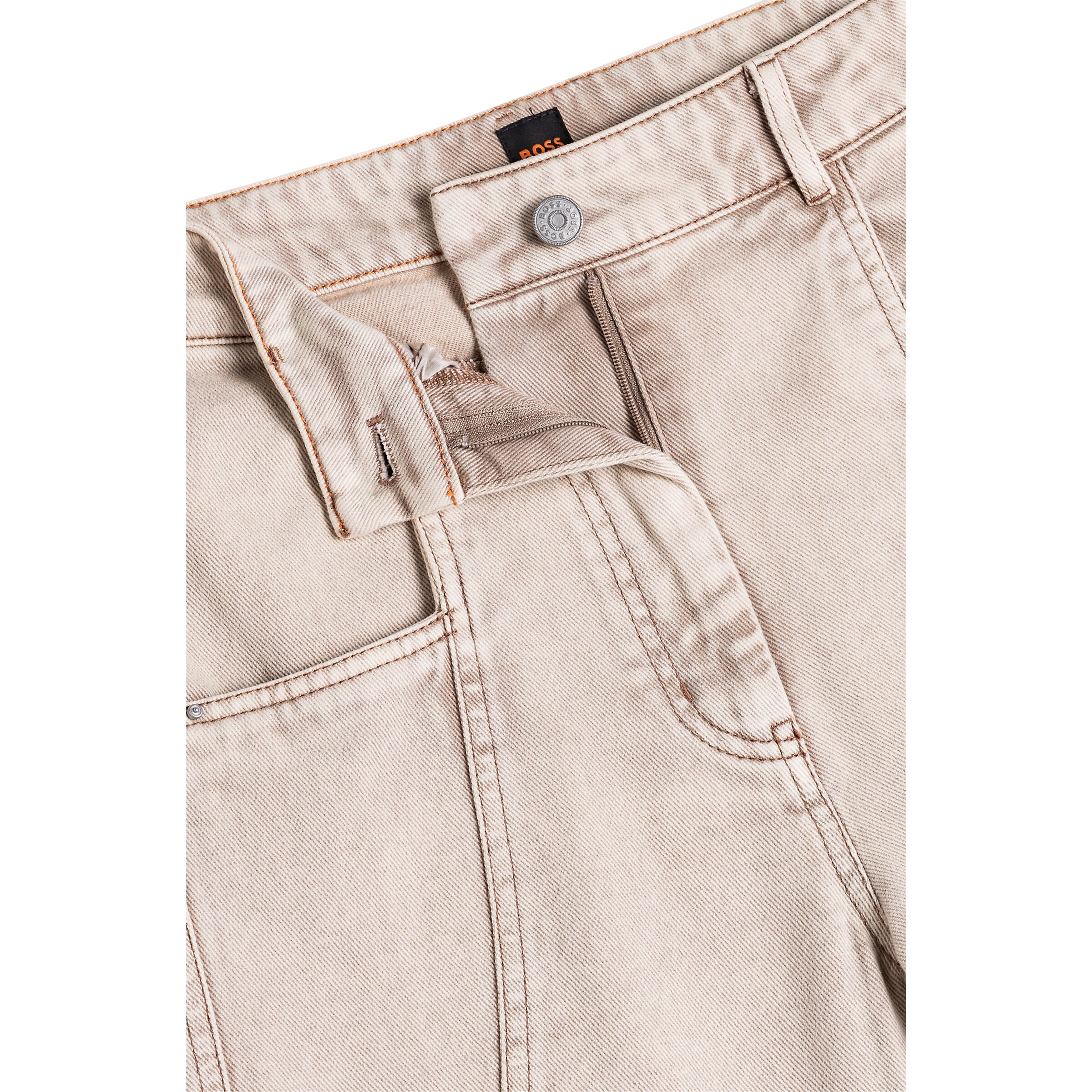 BOSS Wide leg Jeans 'Marlina' in Beige