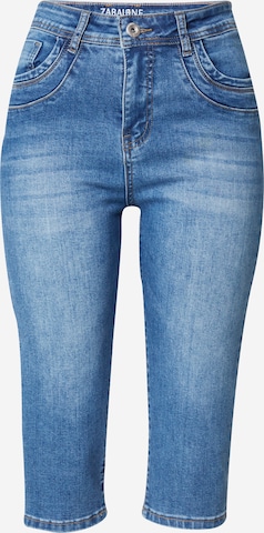 Slimfit Jeans 'Ru44bina' de la ZABAIONE pe albastru: față