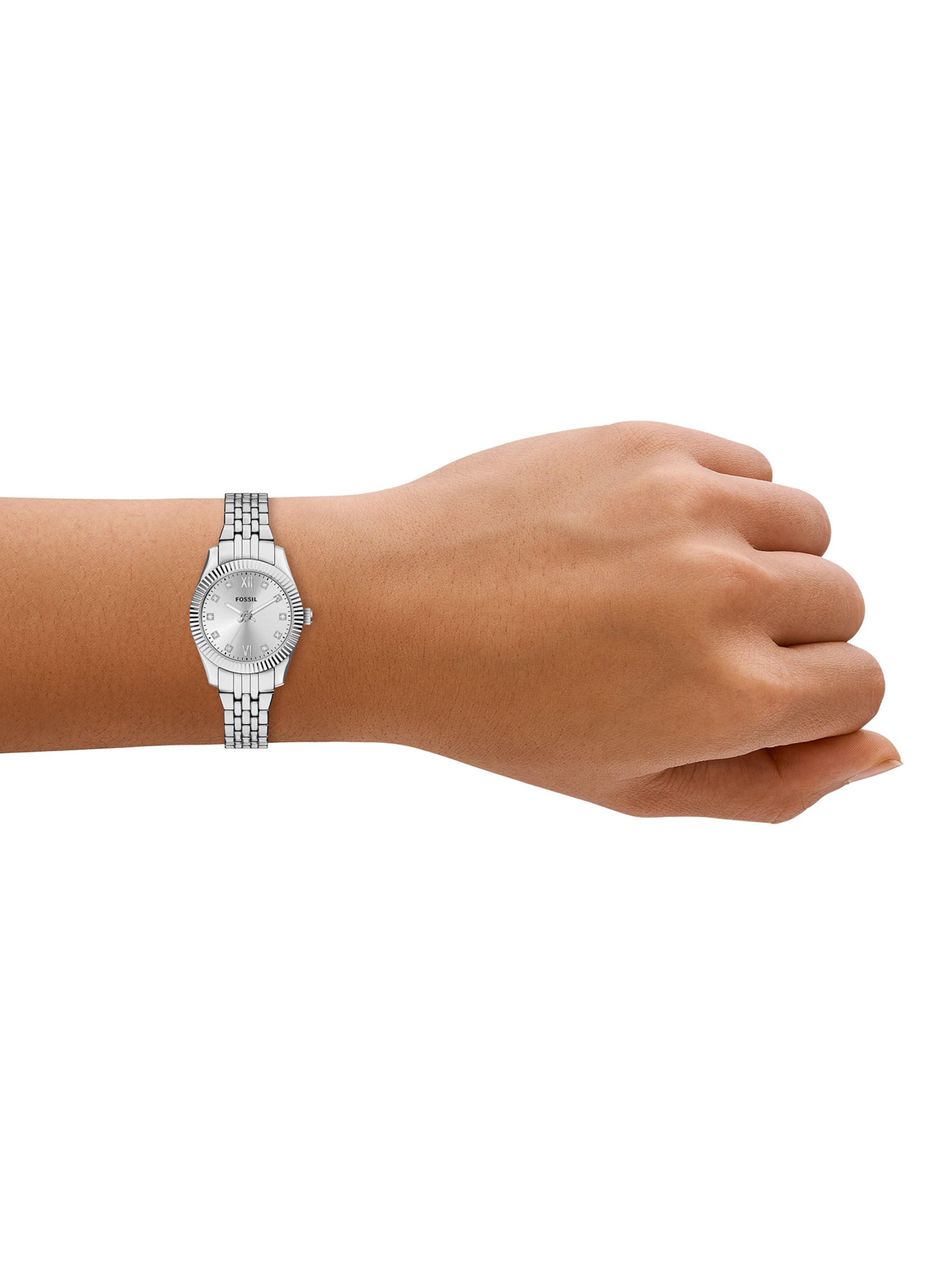 FOSSIL Analoog horloge 'Scarlette' in Zilver: voorkant