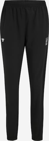 Effilé Pantalon de sport Hummel en noir : devant