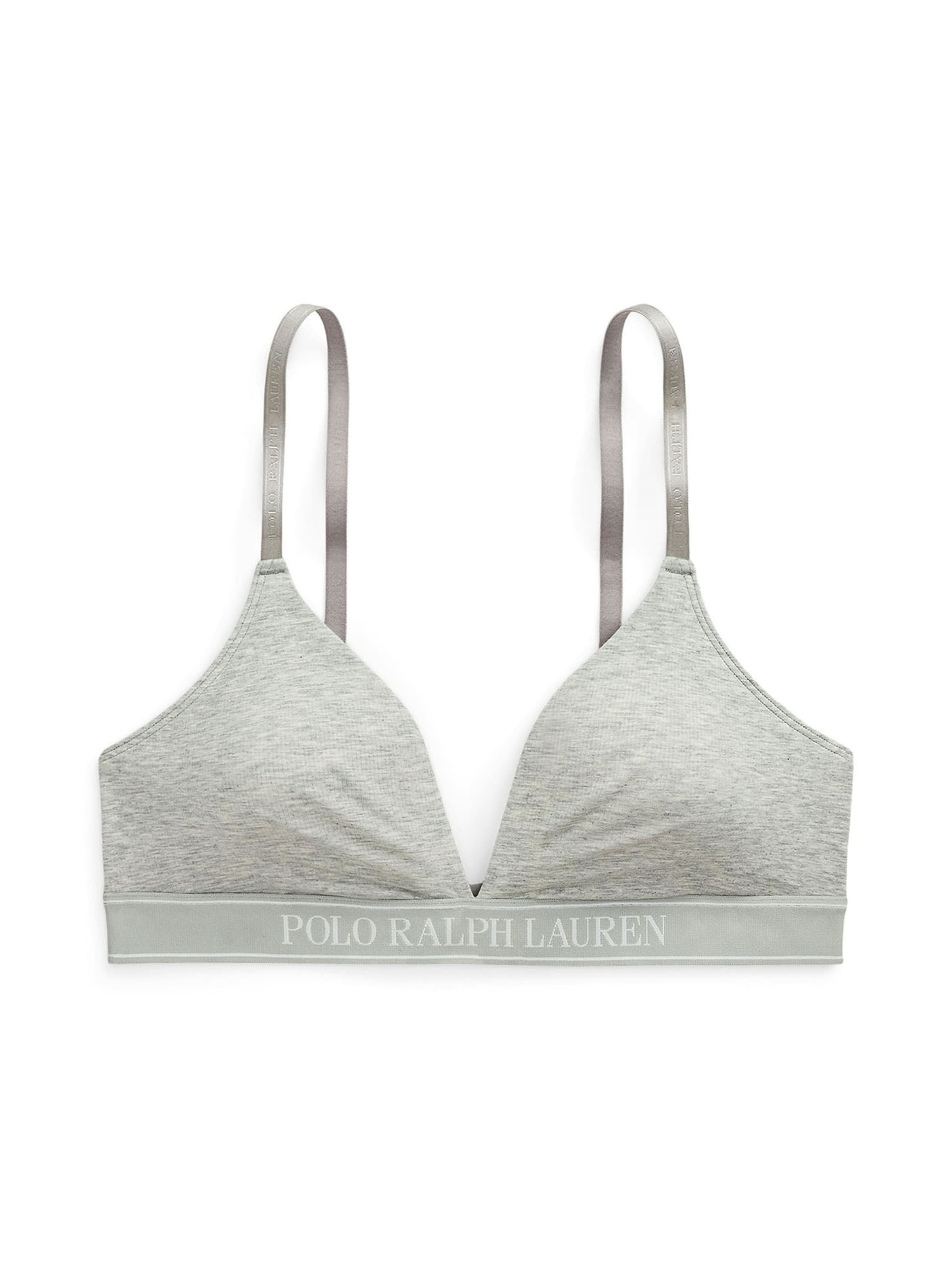 Polo Ralph Lauren Triangel Triangel-BH ' Polo Essentials ' in Grau: Vorderseite