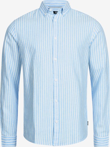 INDICODE JEANS Regular fit Button Up Shirt 'Brayden' in Blue: front