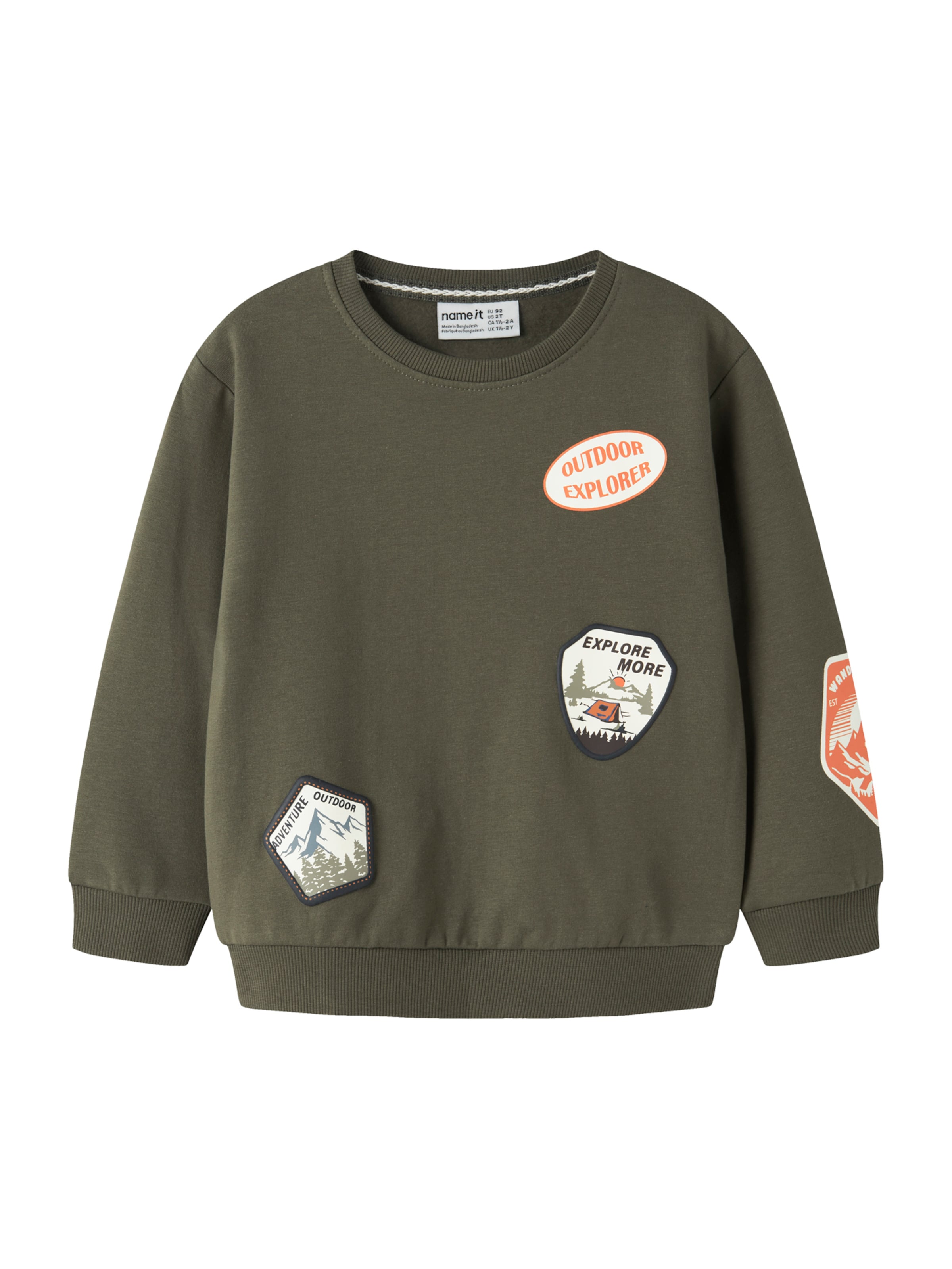NAME IT Sweatshirt 'NMMOLE' in Groen: voorkant