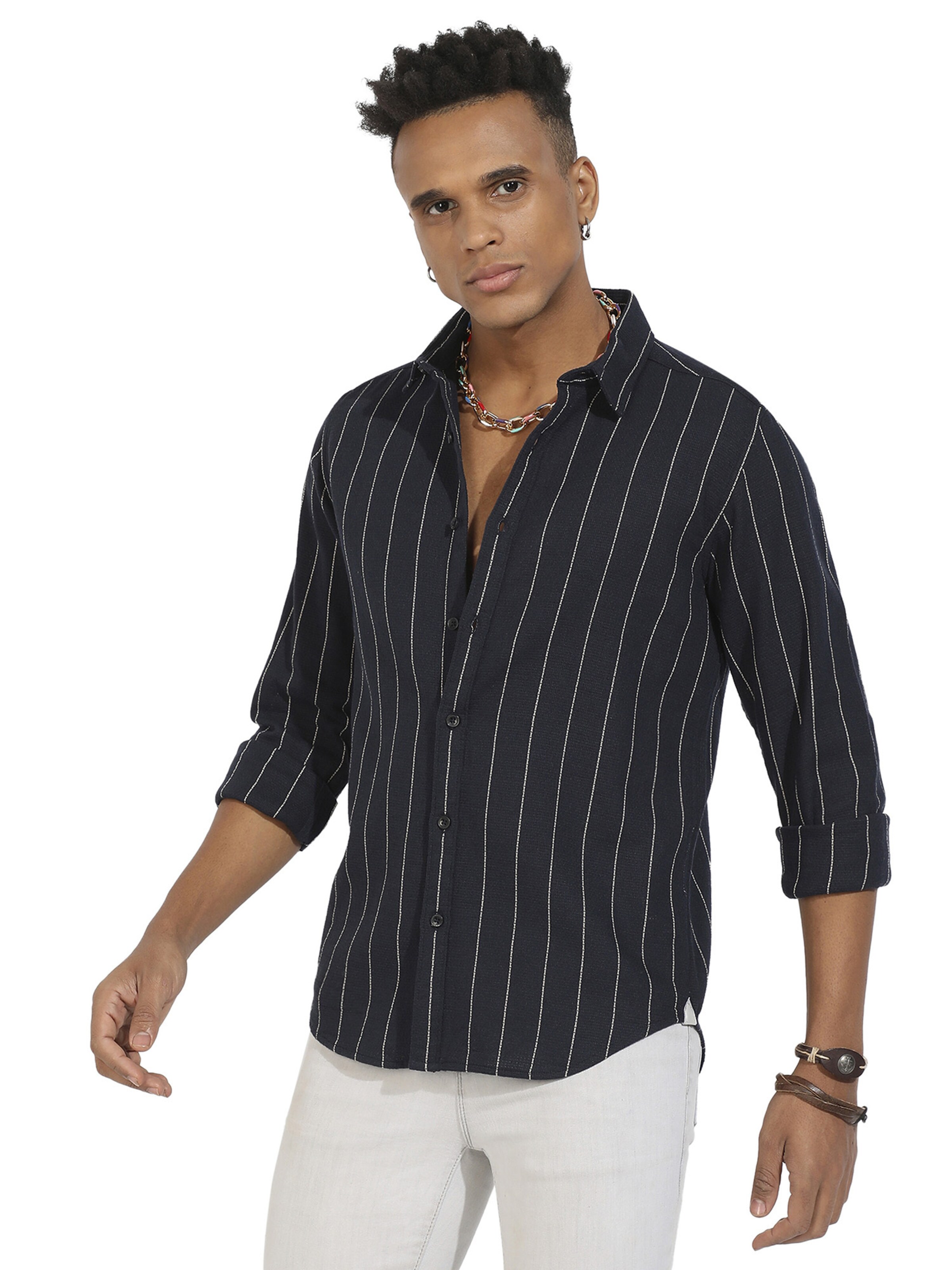 Campus Sutra Regular fit Overhemd ' Ezra ' in Blauw