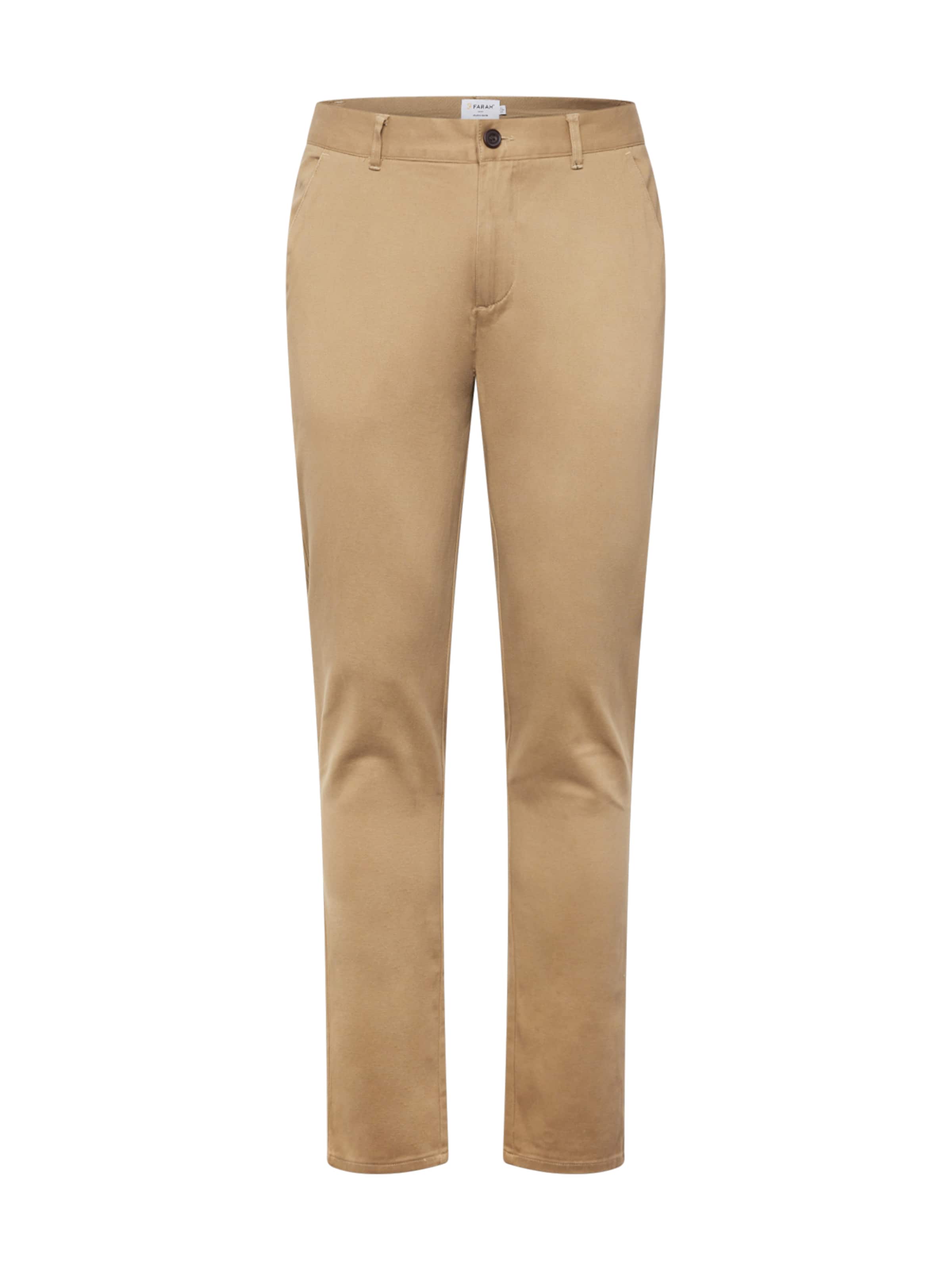 FARAH regular Lærredsbukser 'Endmore' i beige: forside