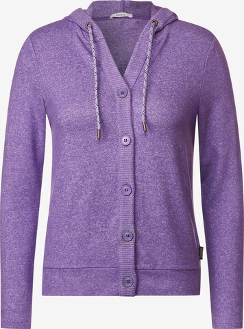 CECIL Knit Cardigan 'Cosy Melange' in Purple: front