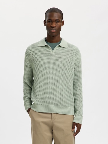 SELECTED Trui in Groen: voorkant