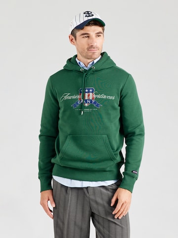 Bluză de molton de la GANT pe verde: față