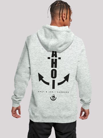 Sweat-shirt 'Ahoi Anker Knut & Jan Hamburg' F4NT4STIC en gris : devant
