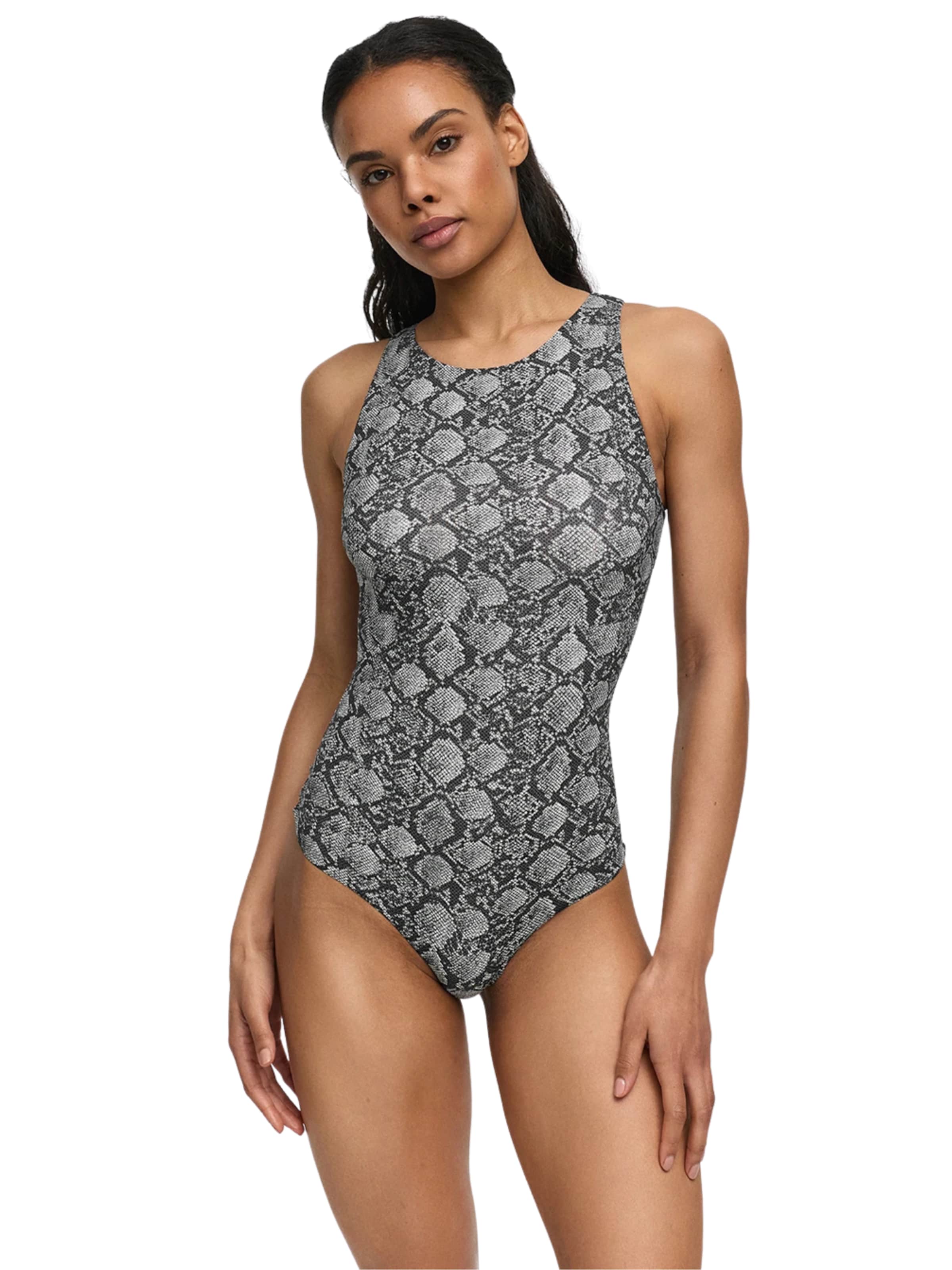 Body modelant 'Crew Neck Bodysuit String' cfab (formerly creamy fabrics) en gris