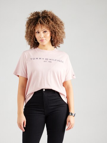 T-shirt Tommy Hilfiger Curve en rose : devant