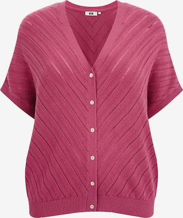 Cardigan WE Fashion en rose : devant