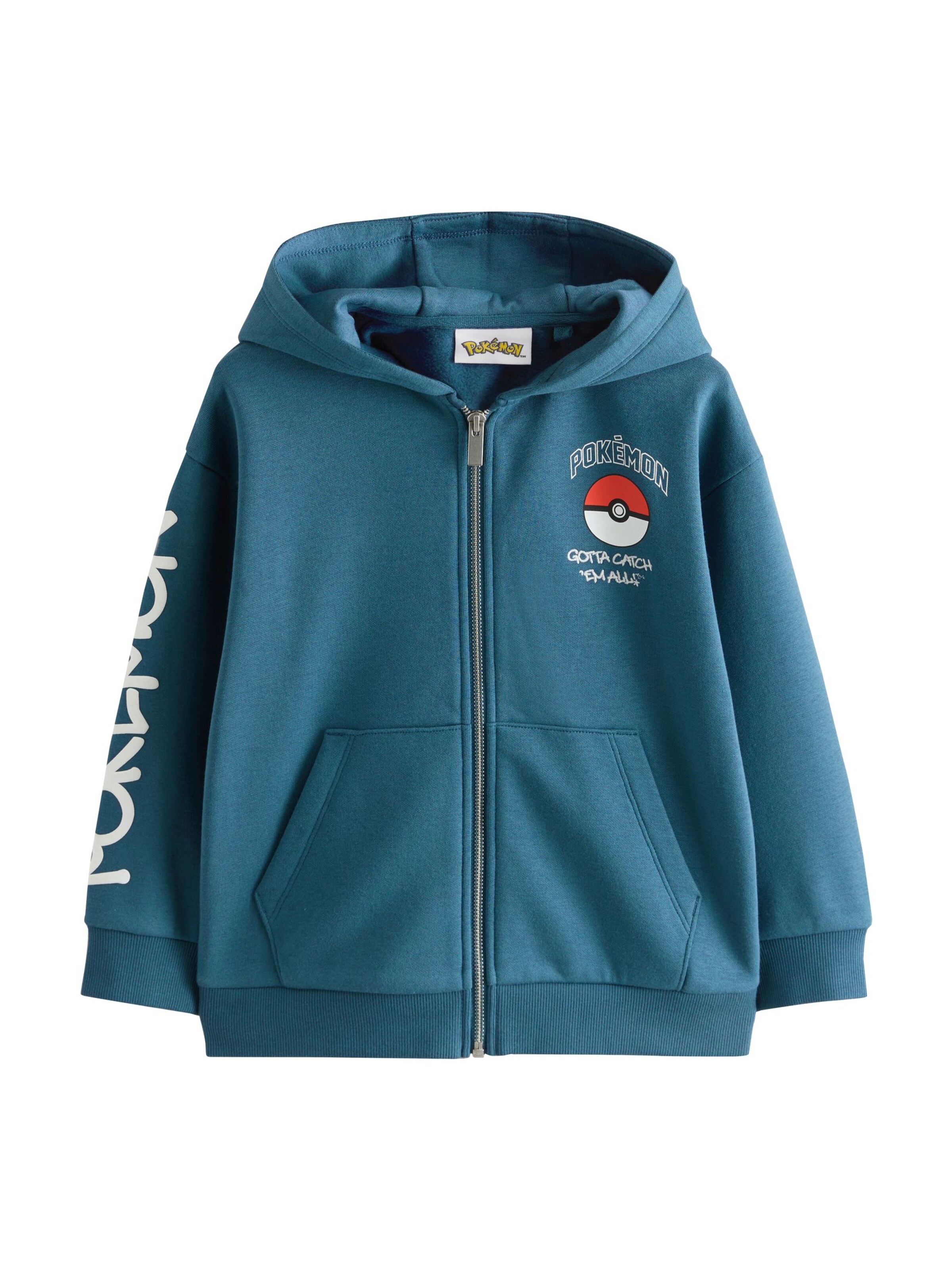 Next - Sudadera con cremallera 'Pokemon' en azul: frente