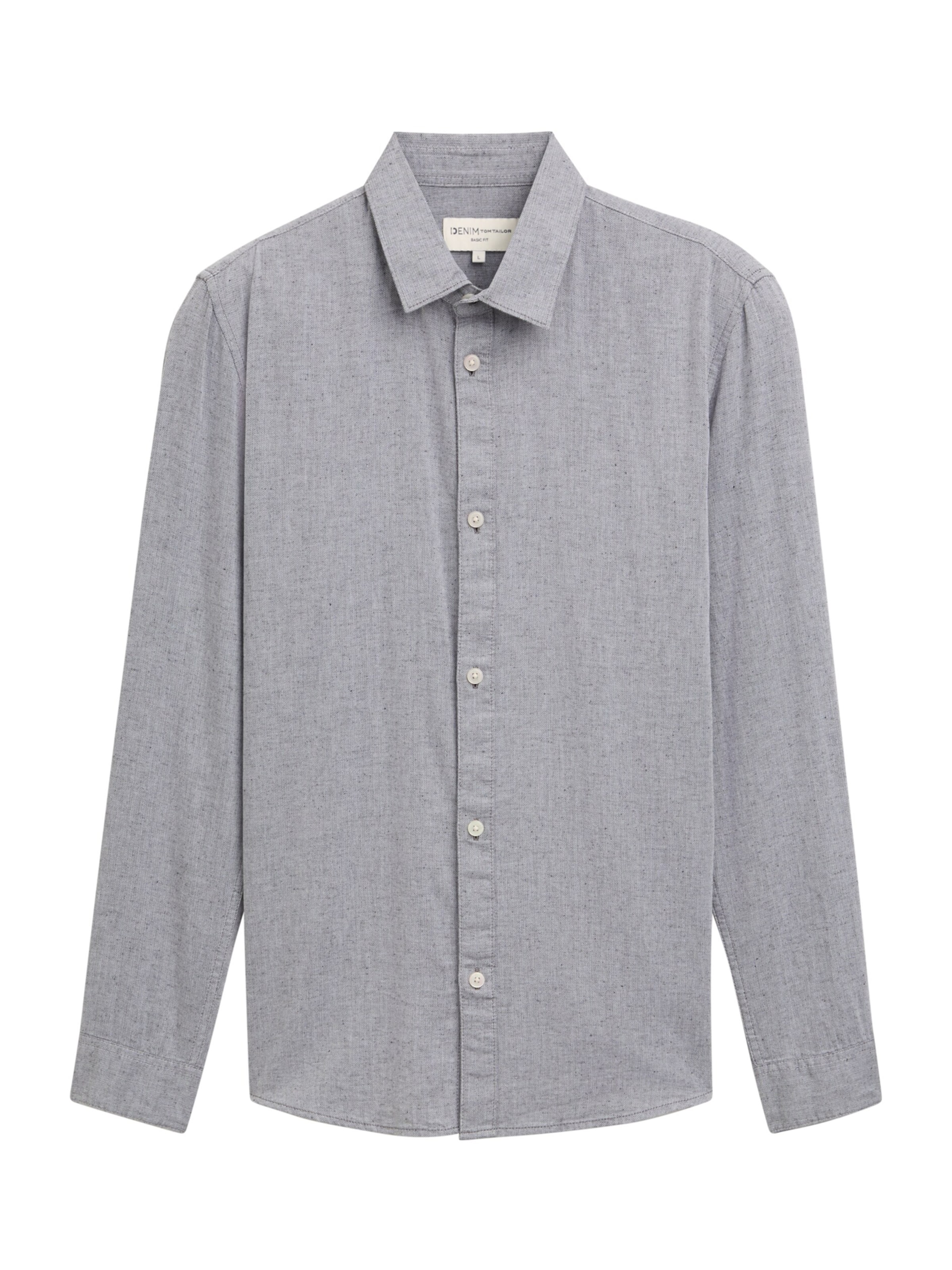 TOM TAILOR DENIM Regular fit Srajca | siva barva: sprednja stran