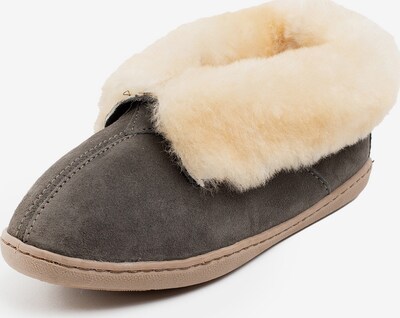 Minnetonka Hausschuh 'Sheepshin' in beige / grau, Produktansicht