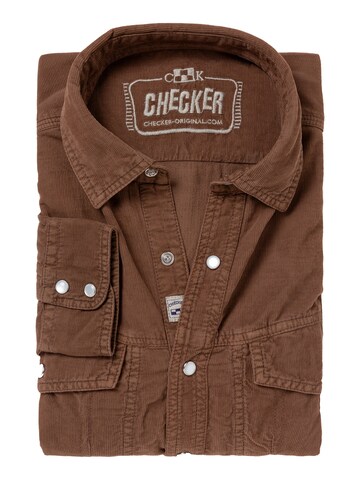 Checker Regular fit Overhemd ' Dynasty Cord ' in Beige