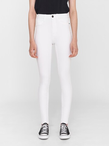 Noisy may Skinny Jeans 'Callie' i vit: framsida