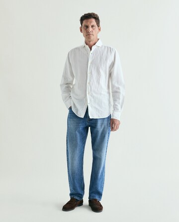 Scalpers Regular Fit Vintage Linen Shirt ' ' in Weiß: Vorderseite