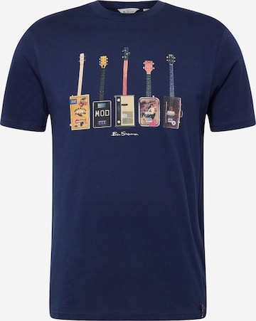 Ben Sherman T-Shirt 'Misfits Guitars' in Blau: predná strana