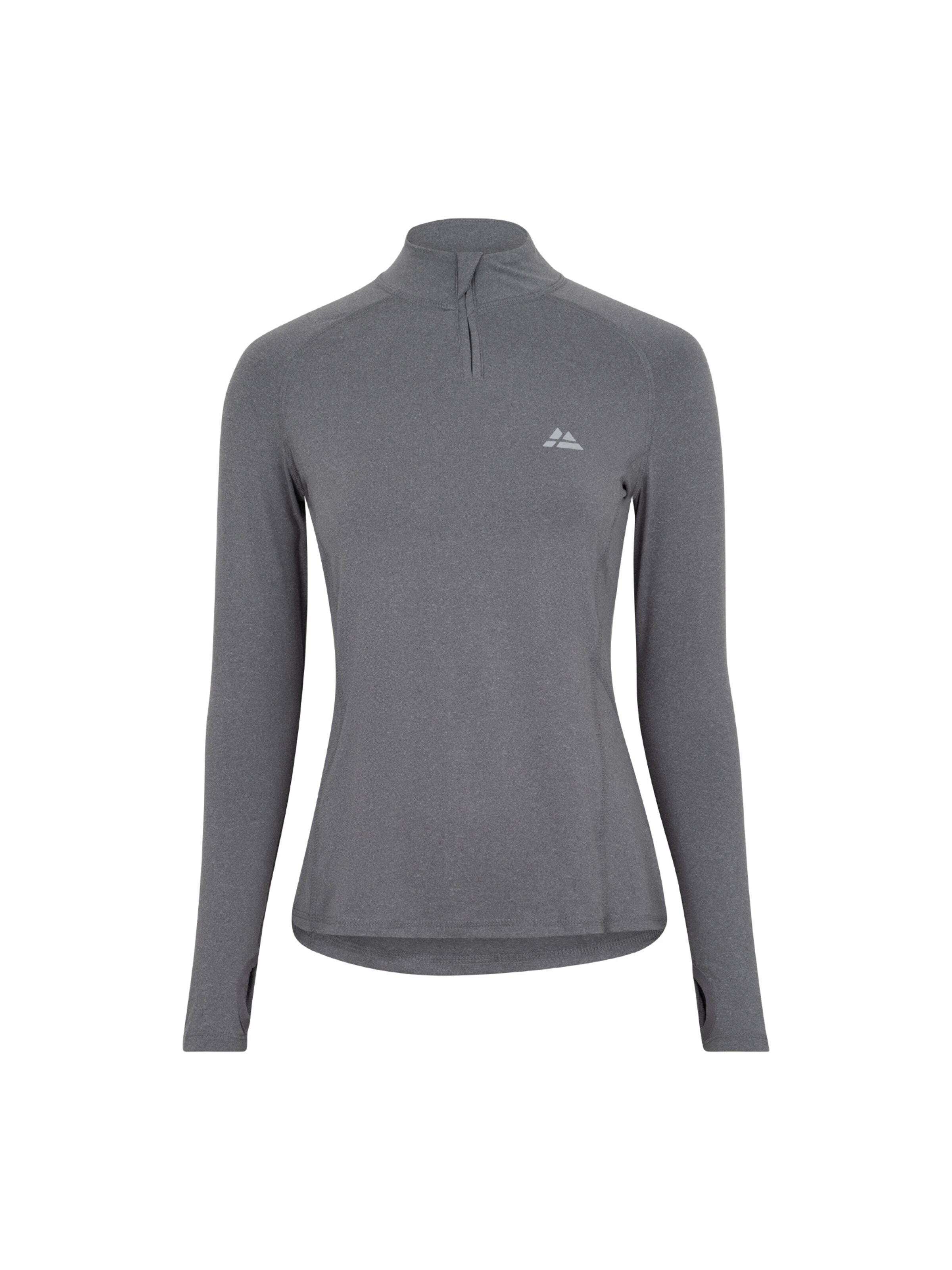 DANISH ENDURANCE Lamgarmshirt 'Half Zip' in Grau: Vorderseite