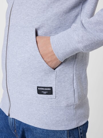 BJÖRN BORG Athletic Zip-Up Hoodie in Grey