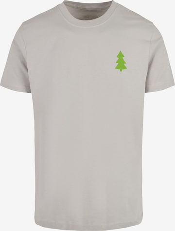 Merchcode T-Shirt 'Christmas Vibes' in Grau: Vorderseite