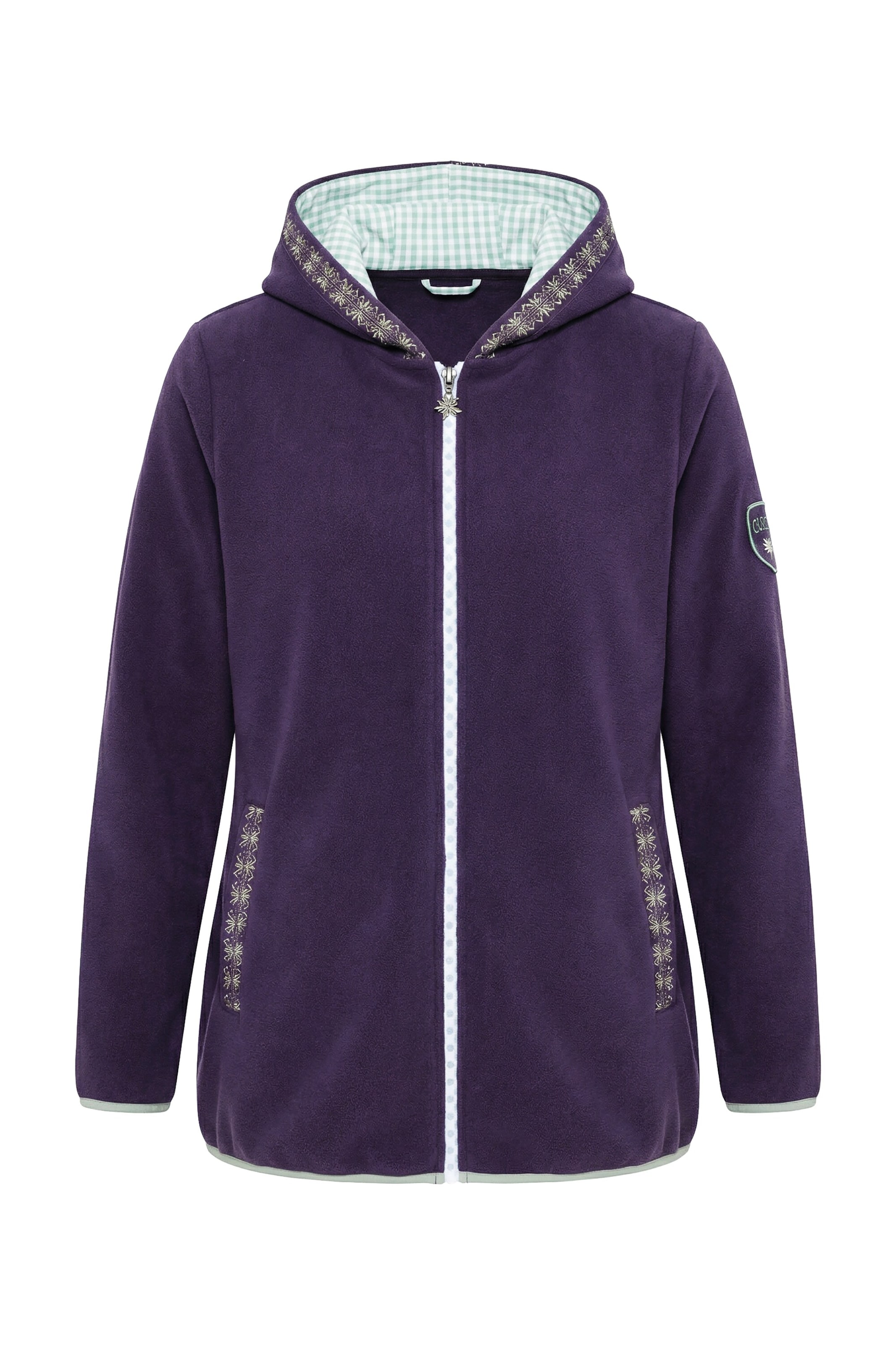 Ulla Popken Sweat jacket in Purple: front