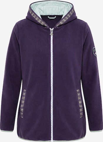 Ulla Popken Sweat jacket in Purple: front